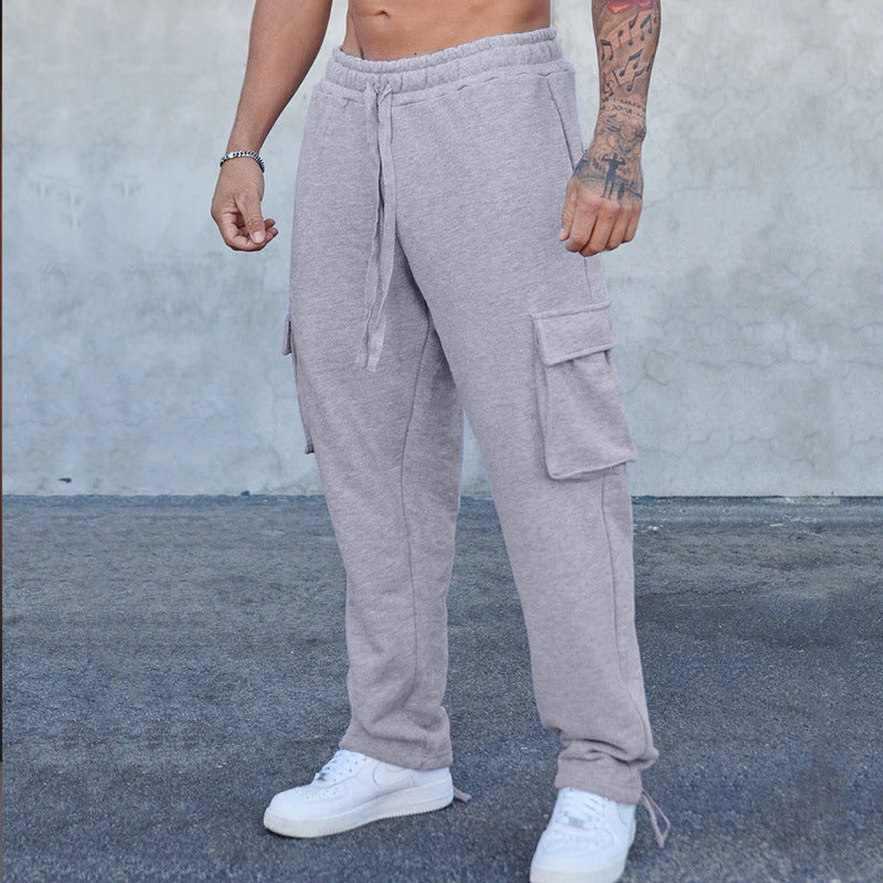 Herren entspannte Cargo-Hose mit praktischem Taschen-Design und elastischem Bund Echoarchiv