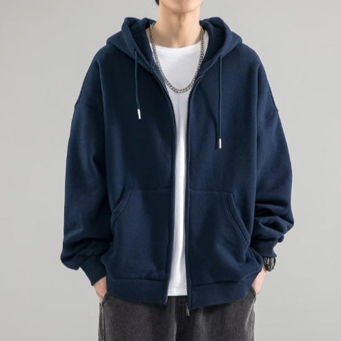 Herren nan Oversize-Kapuzenjacke mit durchgehendem Reißverschluss, doppellagiger Kapuze und Kängurutaschen Echo Archiv