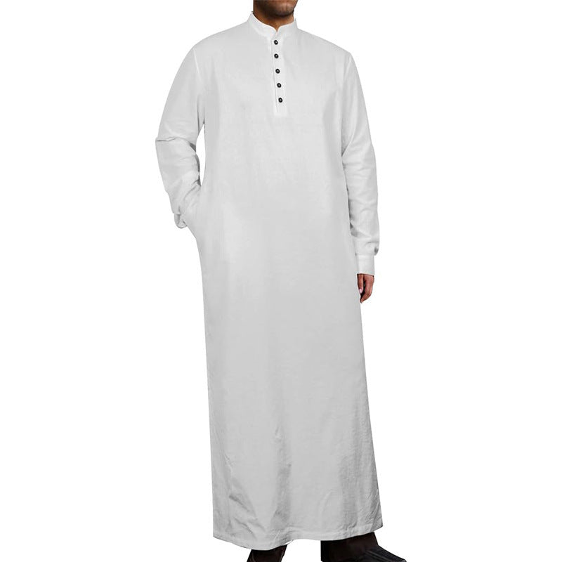 Herren moderner Kaftan mit Knopfleisten-Design und weichem Baumwollmaterial Echoarchiv