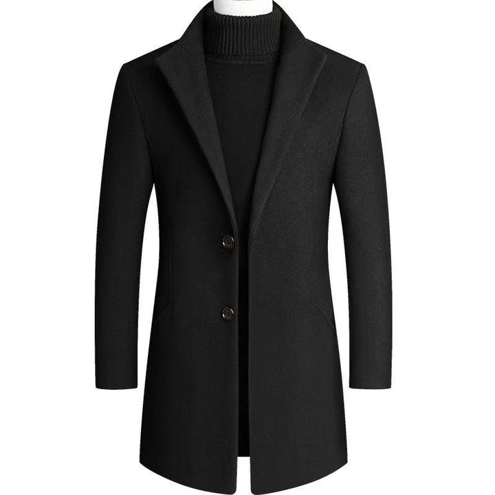Herren eleganter Wollmantel mit modernem Schnitt und klassischen Details Echoarchiv