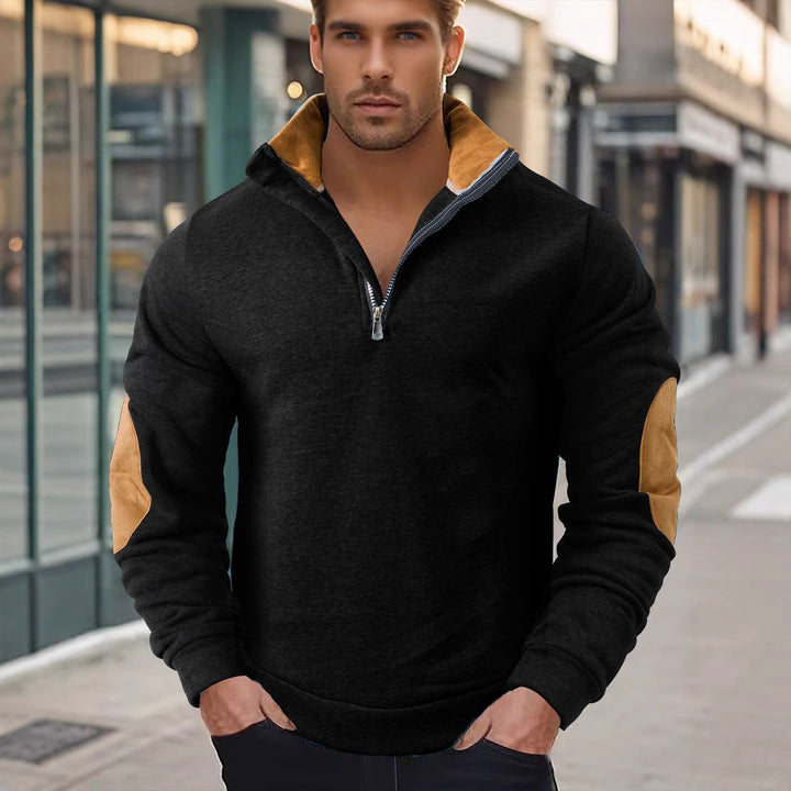 Herren Fleece-Pullover mit hohem Kragen und eleganten Akzenten Echoarchiv