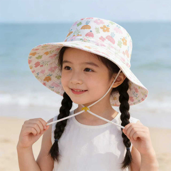 Unisex nan Sonnenhut für Kinder mit verstellbarem Kinnband, breiter Krempe und hohem UV-Schutz Echo Archiv