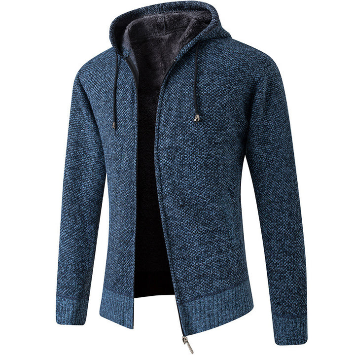 Herren gemütliche Strickjacke mit Kapuze Echoarchiv