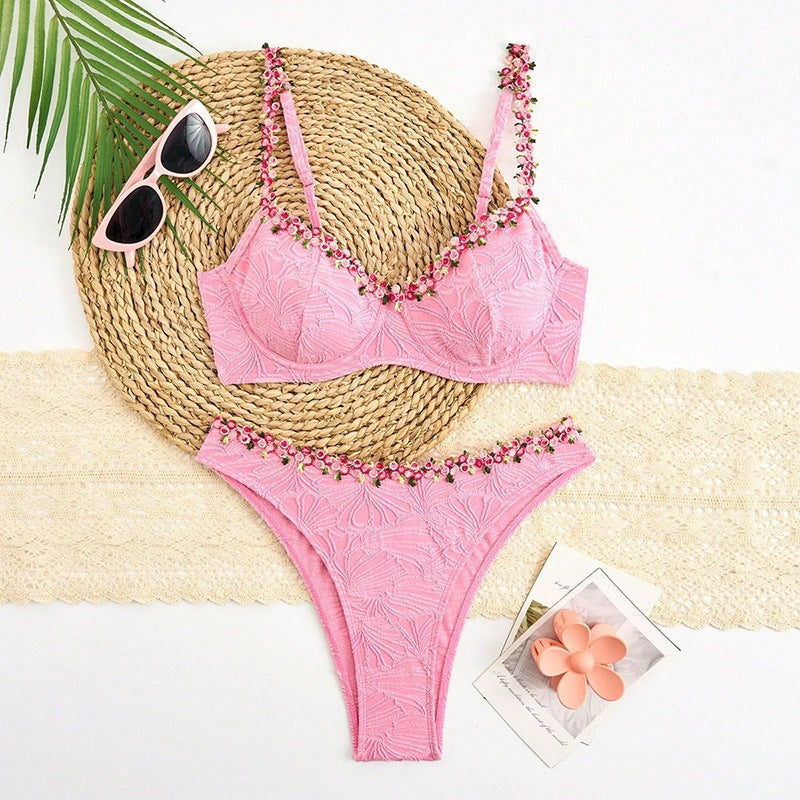 Damen Bikini-Set mit floralen Akzentstickereien Echo Archiv