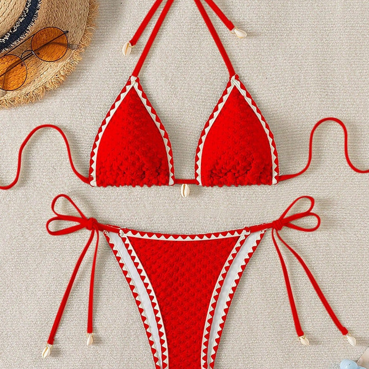 Damen Triangel-Bikini mit zarten Muschelverzierungen Echo Archiv
