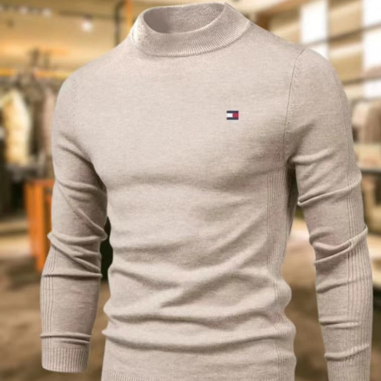 Herren stilvoller Rollkragenpullover aus weicher Merinowolle Echoarchiv