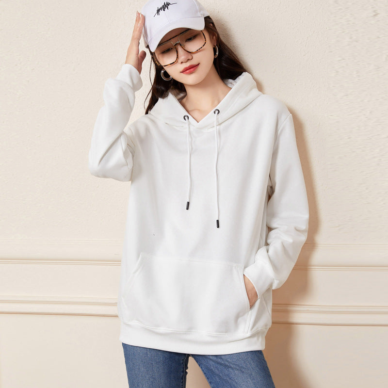Damen Oversize-Kapuzenpullover aus Baumwoll-Mix mit Kängurutasche und gerippten Bündchen Echoarchiv