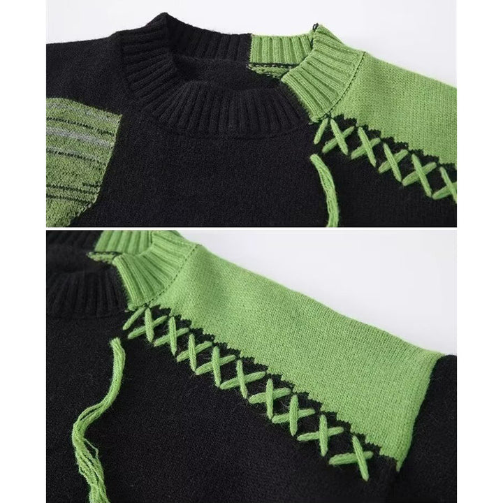 Herren Lässiger Grobstrickpullover mit kreativem Muster Echo Archiv