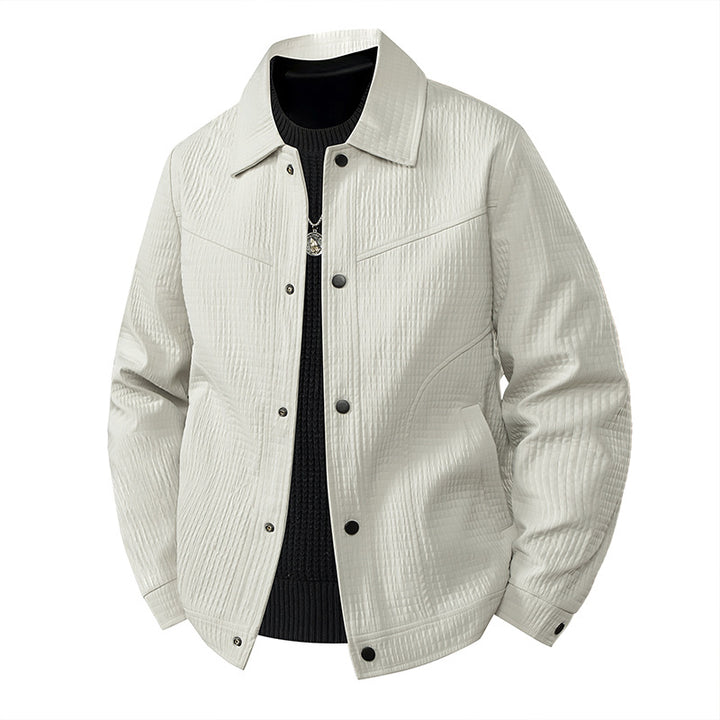 Herren Leichte Übergangsjacke im Worker-Stil mit mikrostrukturierter Twill-Optik und Druckknopfleiste Echo Archiv