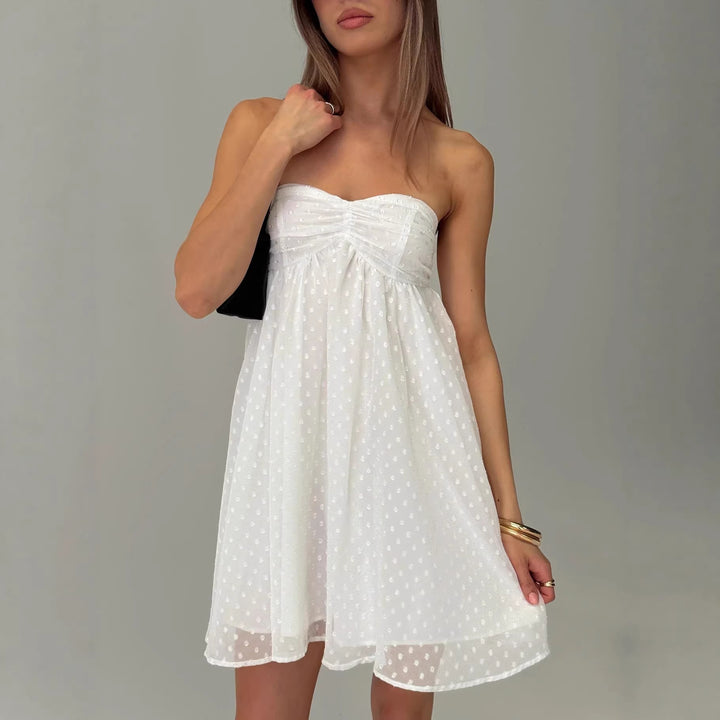Damen Sommerliches Bandeau-Kleid mit zarten Punkten und luftiger Silhouette Echo Archiv