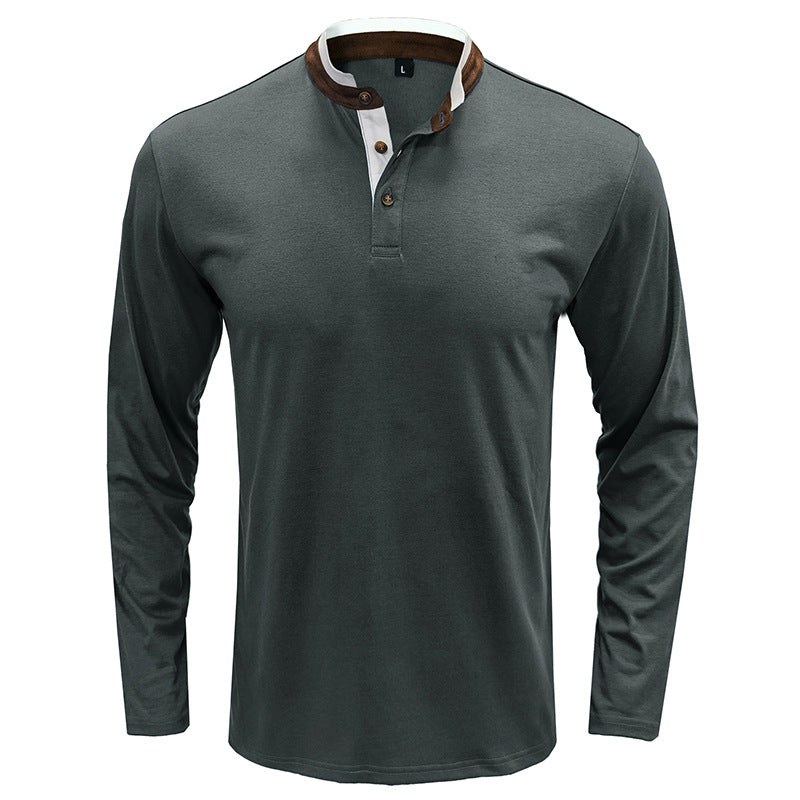 Herren Langarmshirt mit modischem Stehkragen Echoarchiv