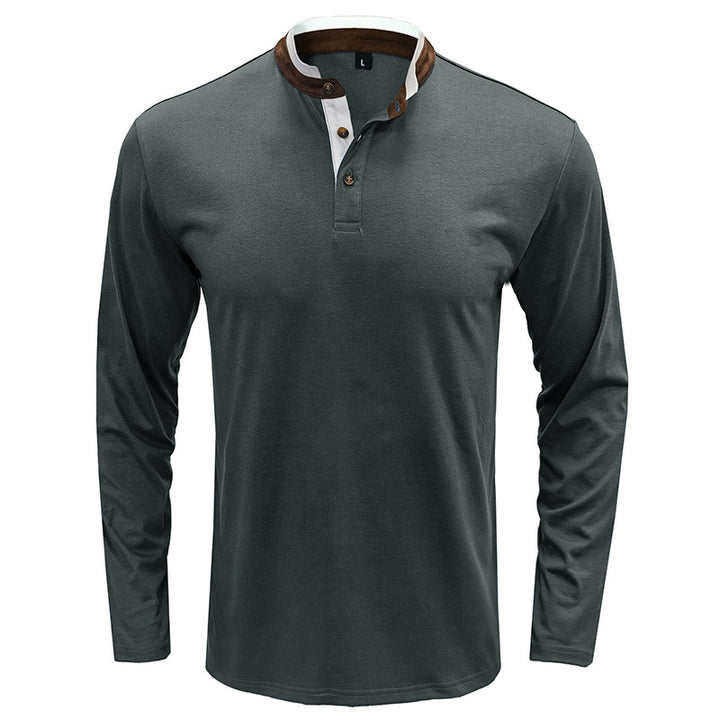 Herren Langarmshirt mit modischem Stehkragen Echoarchiv