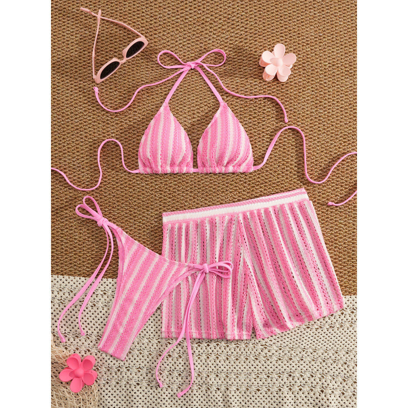 Damen Bikini-Set mit Rüschen und verspieltem Streifenmuster Echo Archiv