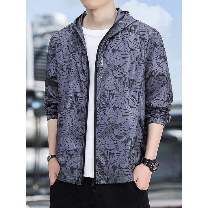 Herren Leichte Sportjacke mit modischem Blumendruck Echo Archiv