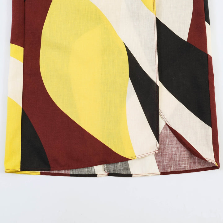 Damen Maxirock mit buntem Grafikdesign und eleganter Drapierung Echo Archiv