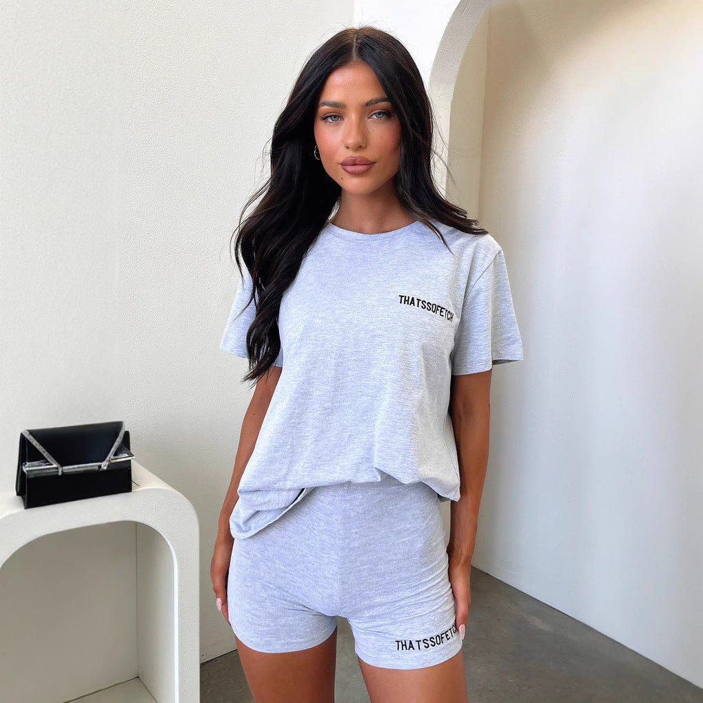 Damen Lounge-Set mit lässigem T-Shirt und Shorts Echo Archiv