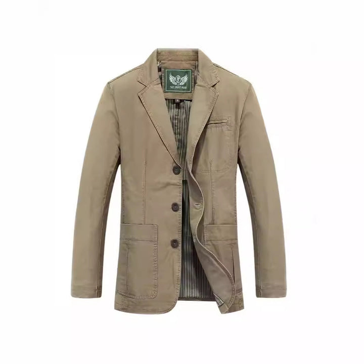 Herren Sakko im Casual-Stil mit Drei-Knopf-Front und aufgesetzten Taschen Echoarchiv
