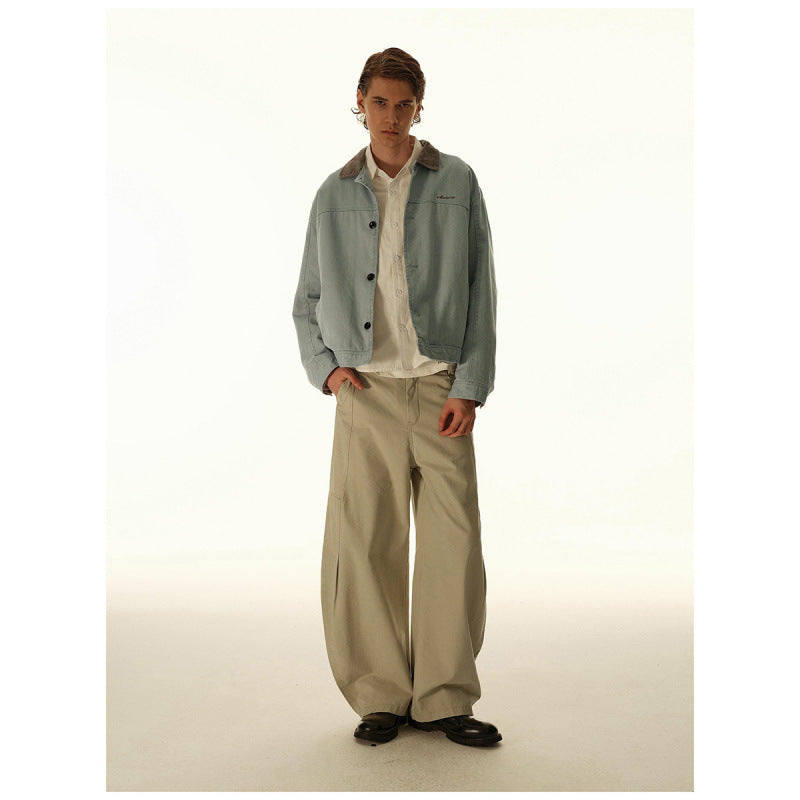 Herren Boxy-Canvas-Jacke mit Cordkragen und verdeckter Knopfleiste Echo Archiv