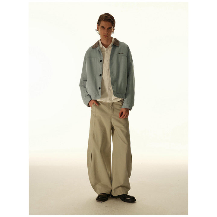 Herren Boxy-Canvas-Jacke mit Cordkragen und verdeckter Knopfleiste Echo Archiv