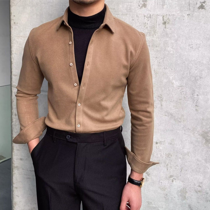 Herren Elegantes Langarmhemd Echoarchiv