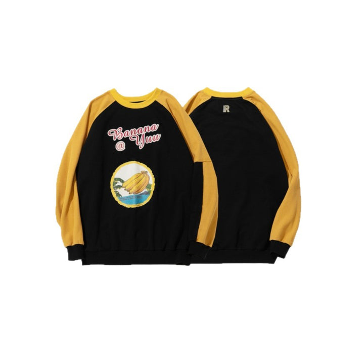 Unisex Oversize-Sweatshirt mit Raglanärmeln, Kontrasteinsätzen und Grafikprint Echoarchiv