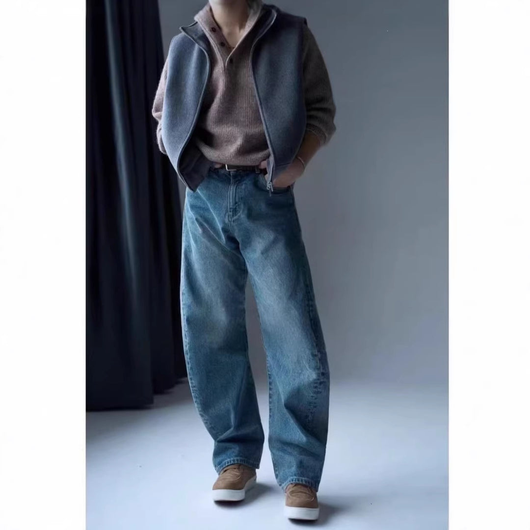 Herren Trendige Weitgeschnittene Denim-Jeans Echo Archiv