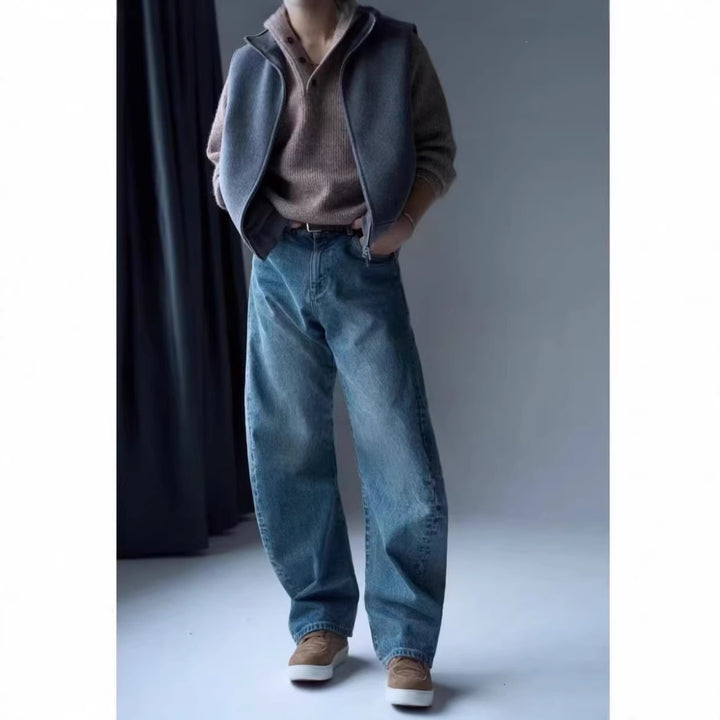 Herren Trendige Weitgeschnittene Denim-Jeans Echo Archiv