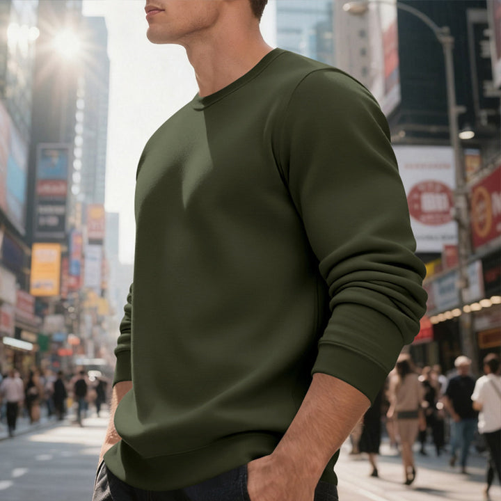 Herren lässiger Sweatpullover mit Rundhals-Ausschnitt und bequemen Bündchen Echoarchiv