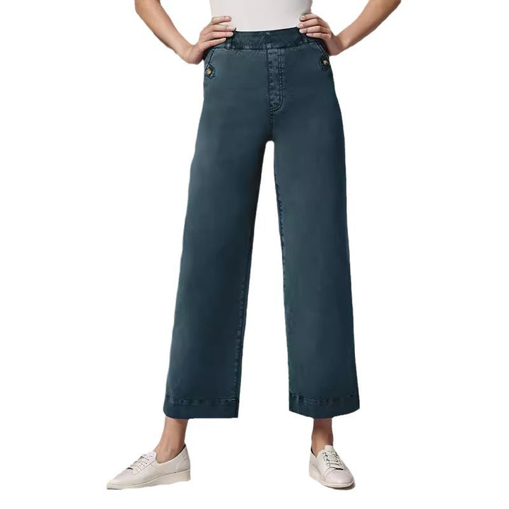 Damen Weite High-Waist Hose mit modischen Knopfdetails Echo Archiv