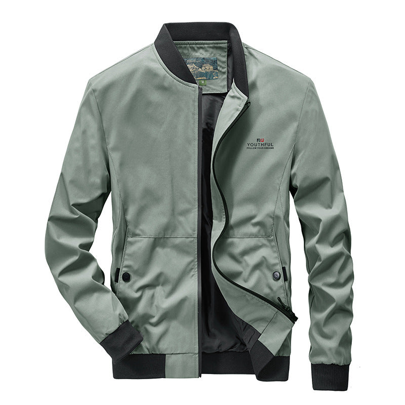 Herren Leichter Bomberblouson im urban-minimalistischen Stil mit Rippbündchen und Reißverschluss Echo Archiv