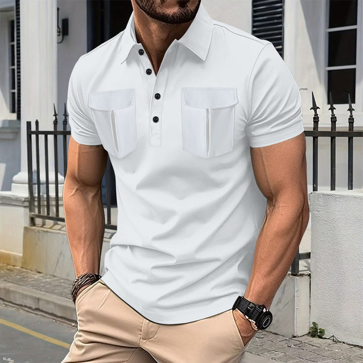 Herren Poloshirt mit zwei praktischen Brusttaschen und modernem Kurzarmdesign Echoarchiv