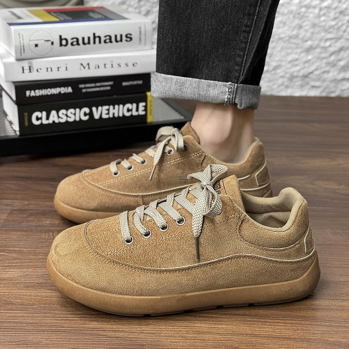 Herren Wildleder Low-Top Freizeit-Sneaker mit gepolstertem Kragen Echoarhiv