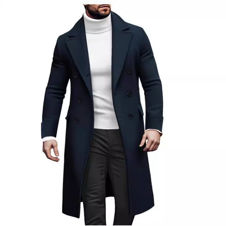 Herren eleganter Langmantel mit seitlichen Eingrifftaschen Echoarchiv