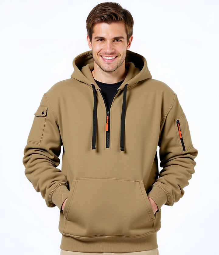 Herren modischer Kapuzenpullover mit vielseitigen Taschen und modernem Reißverschluss Echoarchiv