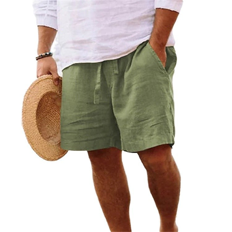 Herren luftige Leinen-Shorts mit elastischem Bund und praktischen Seitentaschen Echoarchiv
