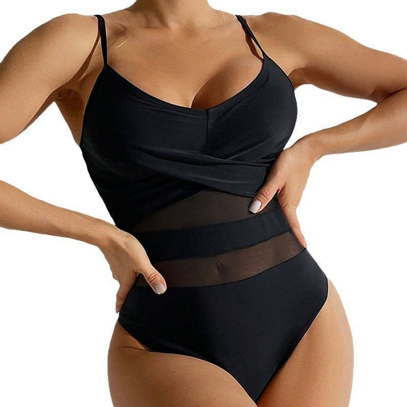 Damen Einteiler Badeanzug mit raffiniertem Mesh-Design Echo Archiv