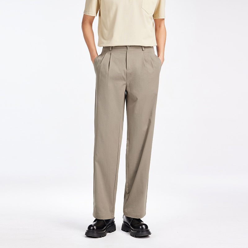 Herren Elegante Bundfalten-Stoffhose mit hoher Bundhöhe, Bügelfalte und geradem Bein Echo Archiv