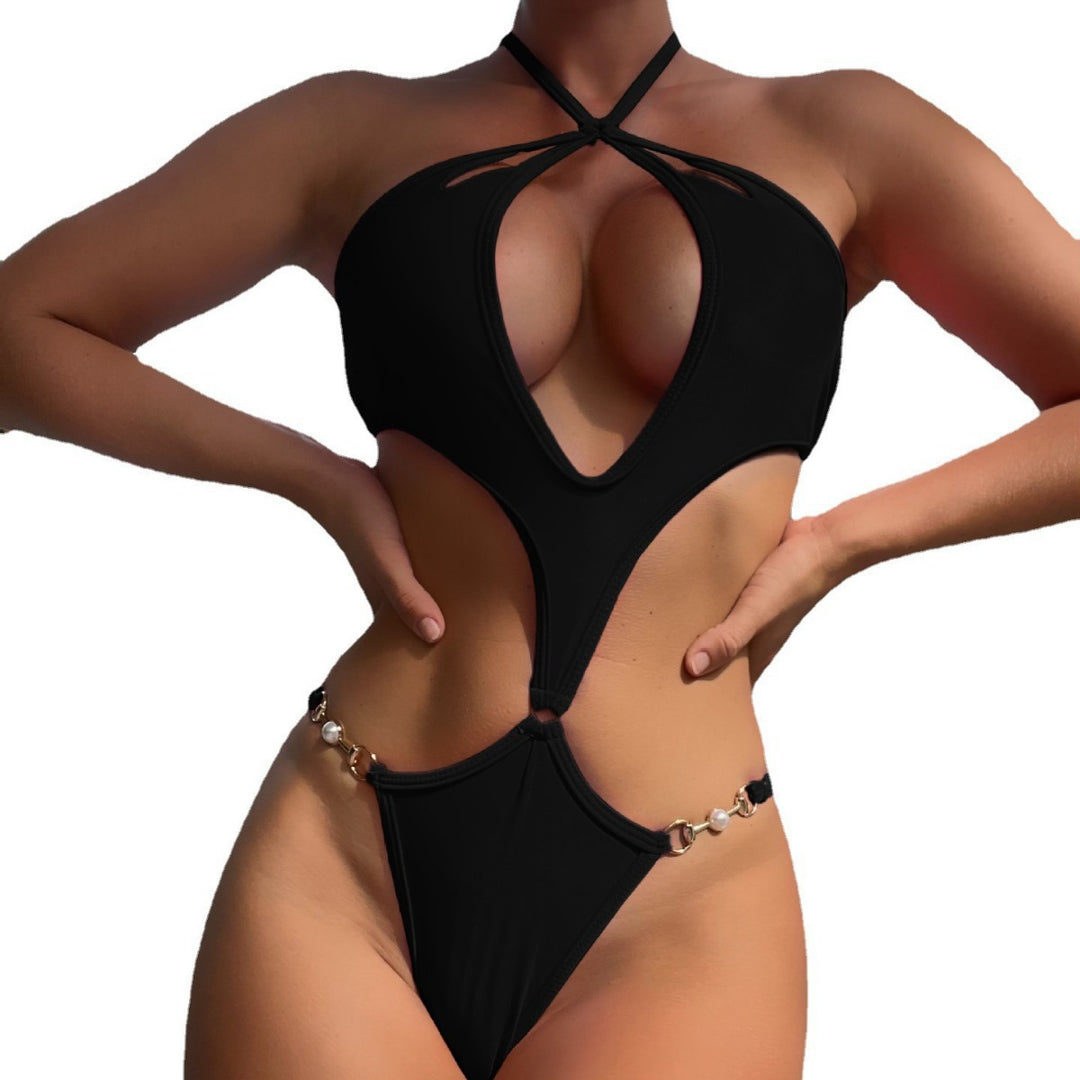 Damen Cut-Out Badeanzug mit schickem Knoten und eleganten Akzenten Echo Archiv