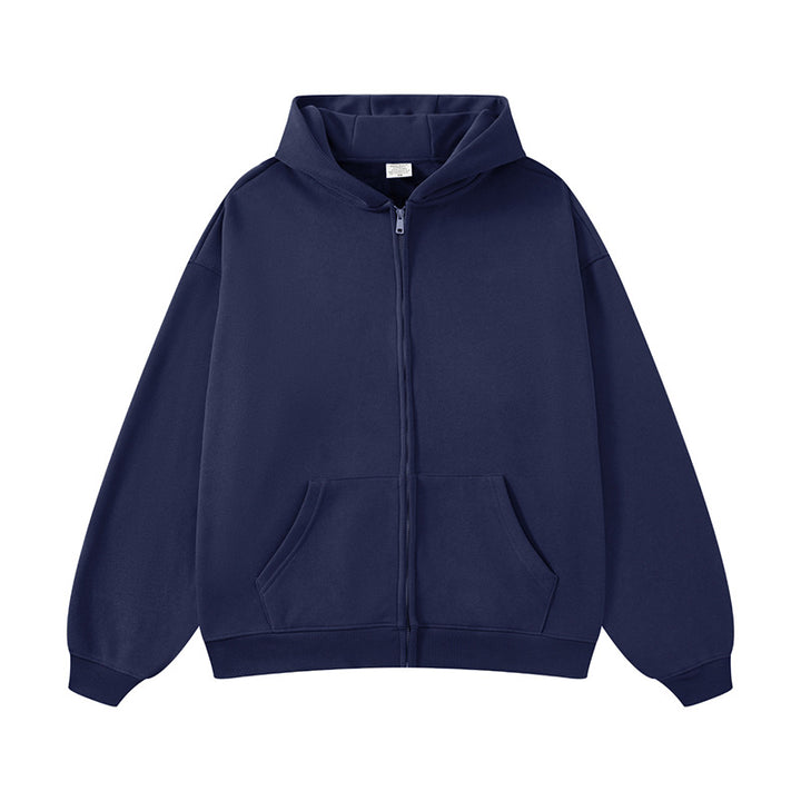Unisex nan Kapuzen-Sweatjacke mit durchgehendem Reißverschluss, oversized Passform und Kängurutaschen Echo Archiv