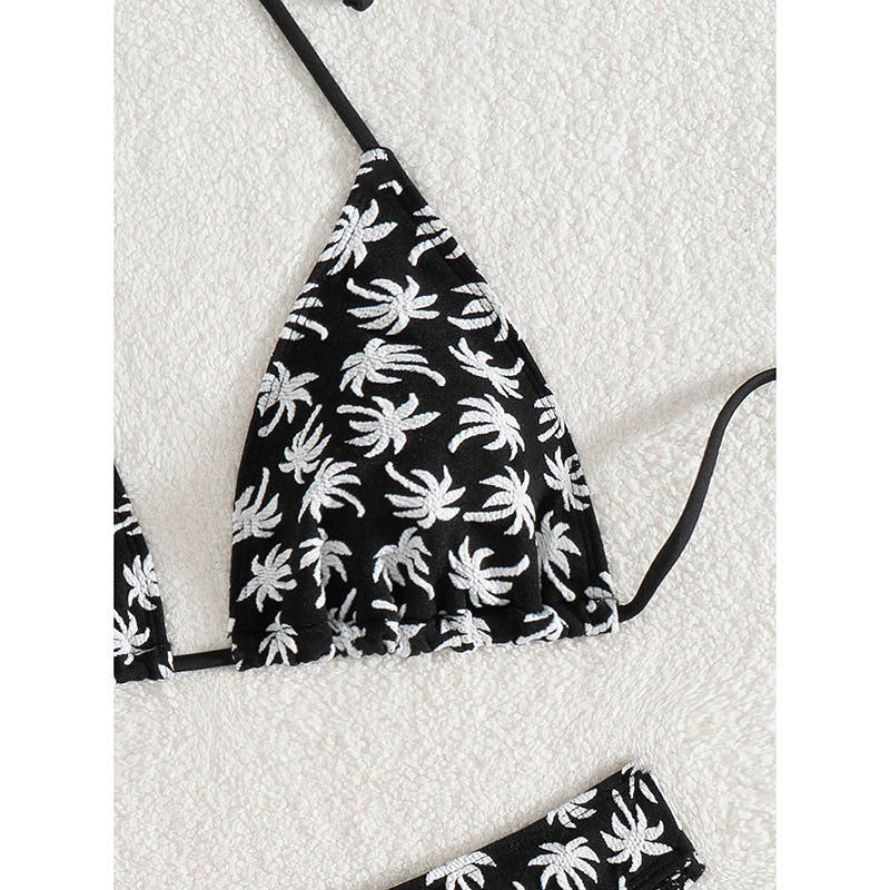 Damen Triangel-Bikini mit kreativem Blattmuster Echo Archiv