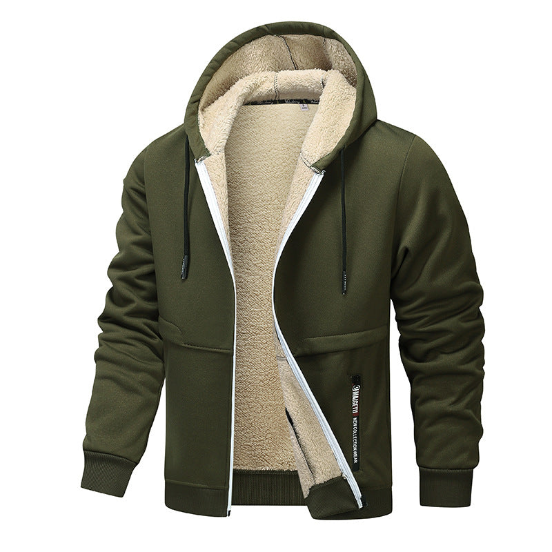 Herren Sherpa‑gefütterte Zip‑Hoodiejacke im Urban‑Casual‑Stil mit Teddyfleece‑Innenfutter Echo Archiv