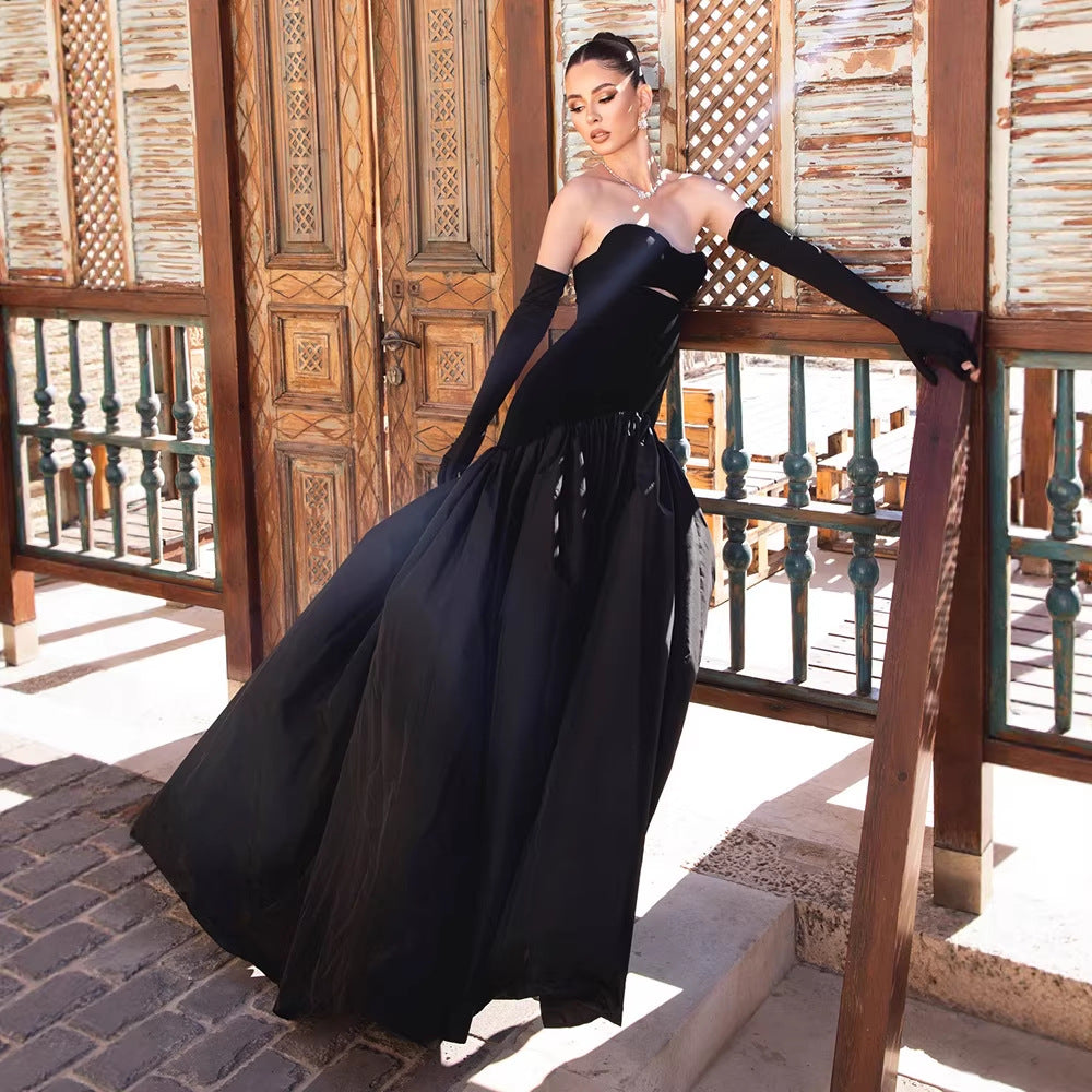 Damen bodenlanges Kleid mit herzförmigem Ausschnitt und raffiniertem Bustier Echo Archiv