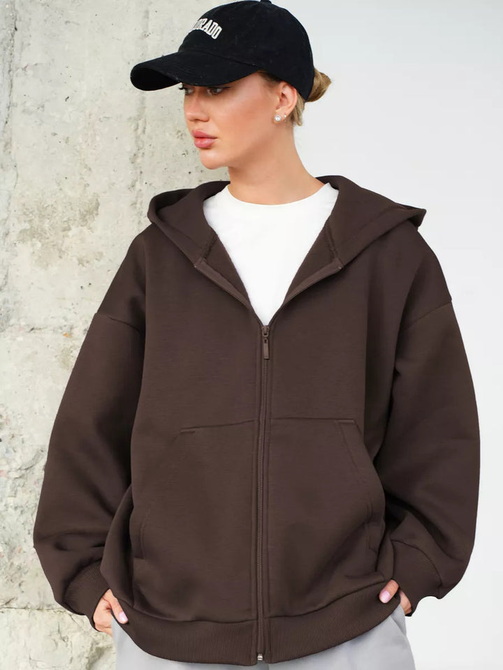 Damen Bequemer Fleece-Kapuzenjacke Echo Archiv