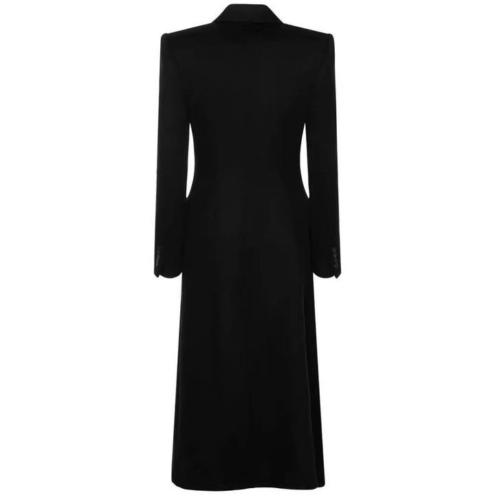 Damen Maxilanger Asymmetrischer Doppelreihiger Blazer‑Mantel mit betonter Schulter Echoarchiv