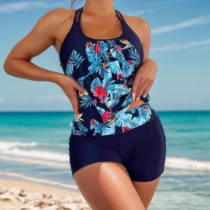 Damen Sportliches Tankini-Set mit modischem Streifenmuster Echo Archiv
