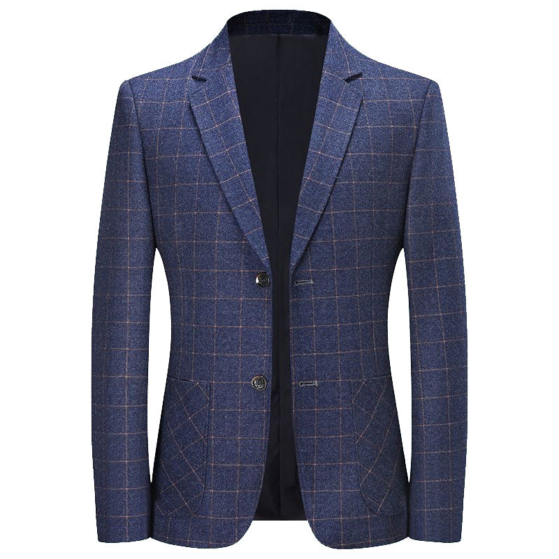 Herren Kariertes Slim-Fit Sakko aus Wollmischung – Tianoro