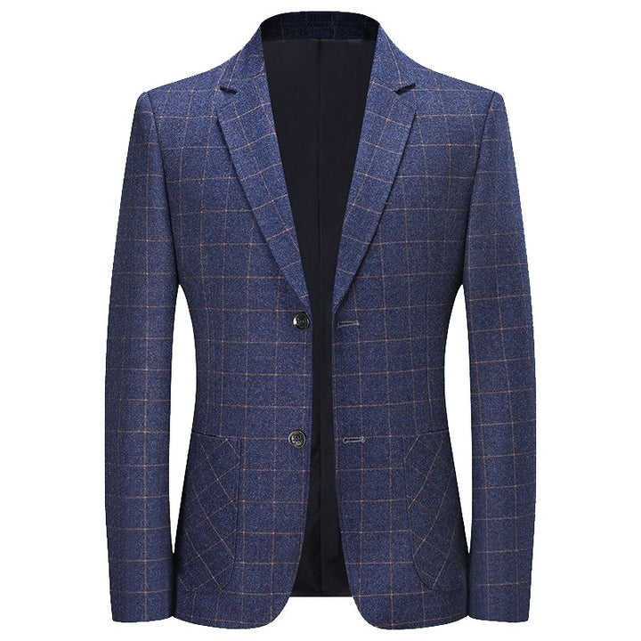 Herren Kariertes Slim-Fit Sakko aus Wollmischung – Tianoro