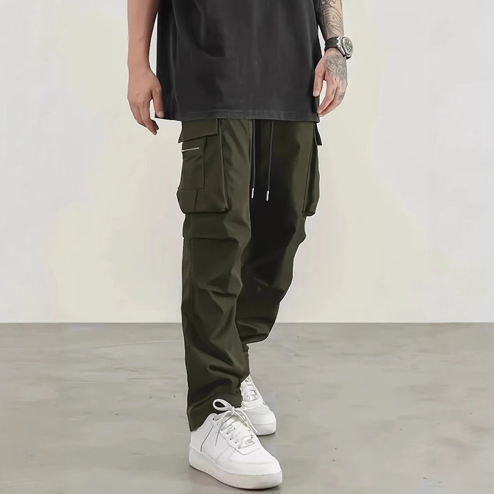 Herren weite Utility-Cargohose mit Tunnelzugbund, Multifunktionstaschen & Reißverschlusstasche Echo Archiv