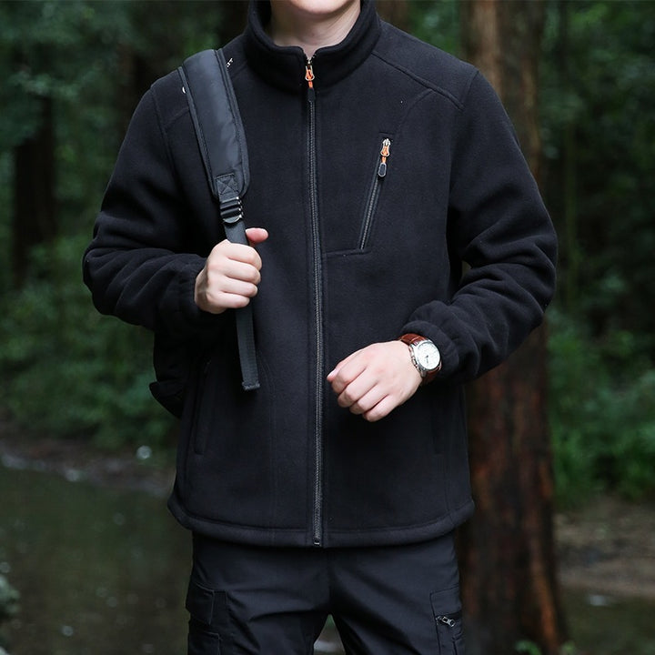 Herren Technische Fleecejacke mit Stehkragen, Brustreißverschluss & verstärkten Eingriffstaschen Echoarchiv