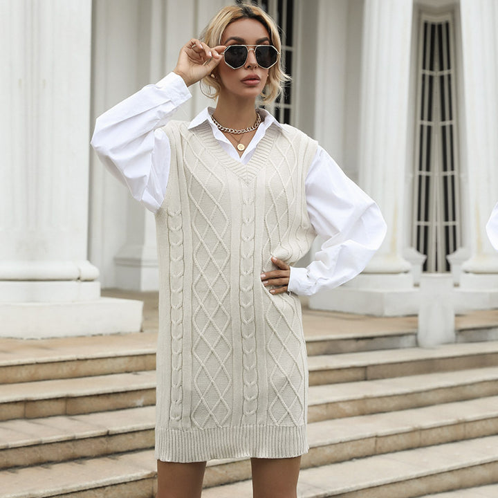Damen Lässiger Strickpulloverkleid Echo Archiv